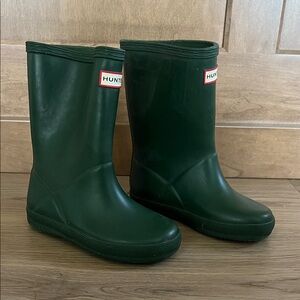 Hunter Kids Dark Green Rain Boots